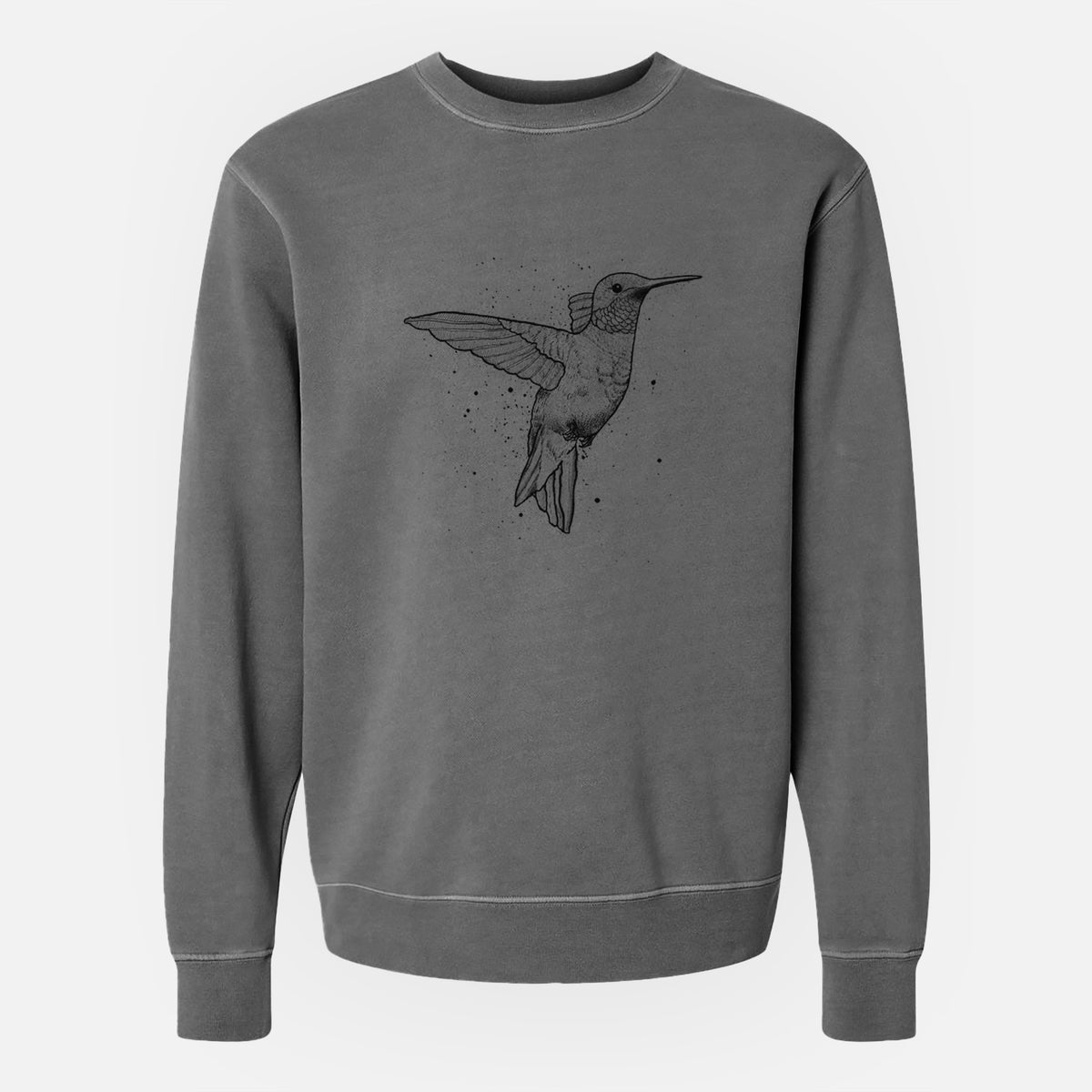 Archilochus Colubris - Ruby-throated Hummingbird - Unisex Pigment Dyed Crew Sweatshirt