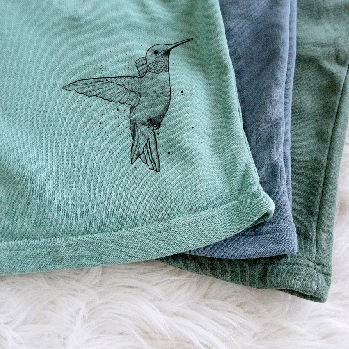 Archilochus Colubris - Ruby-throated Hummingbird - Unisex Pigment Dyed Shorts