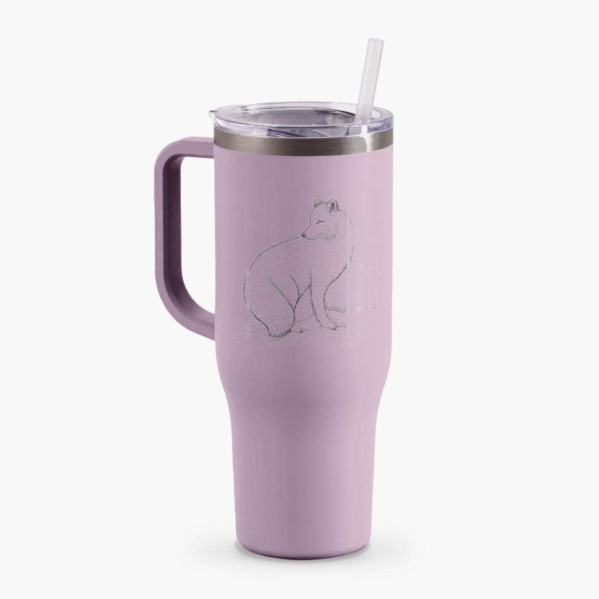 Arctic Fox - Vulpes lagopus - 40oz Tumbler with Handle