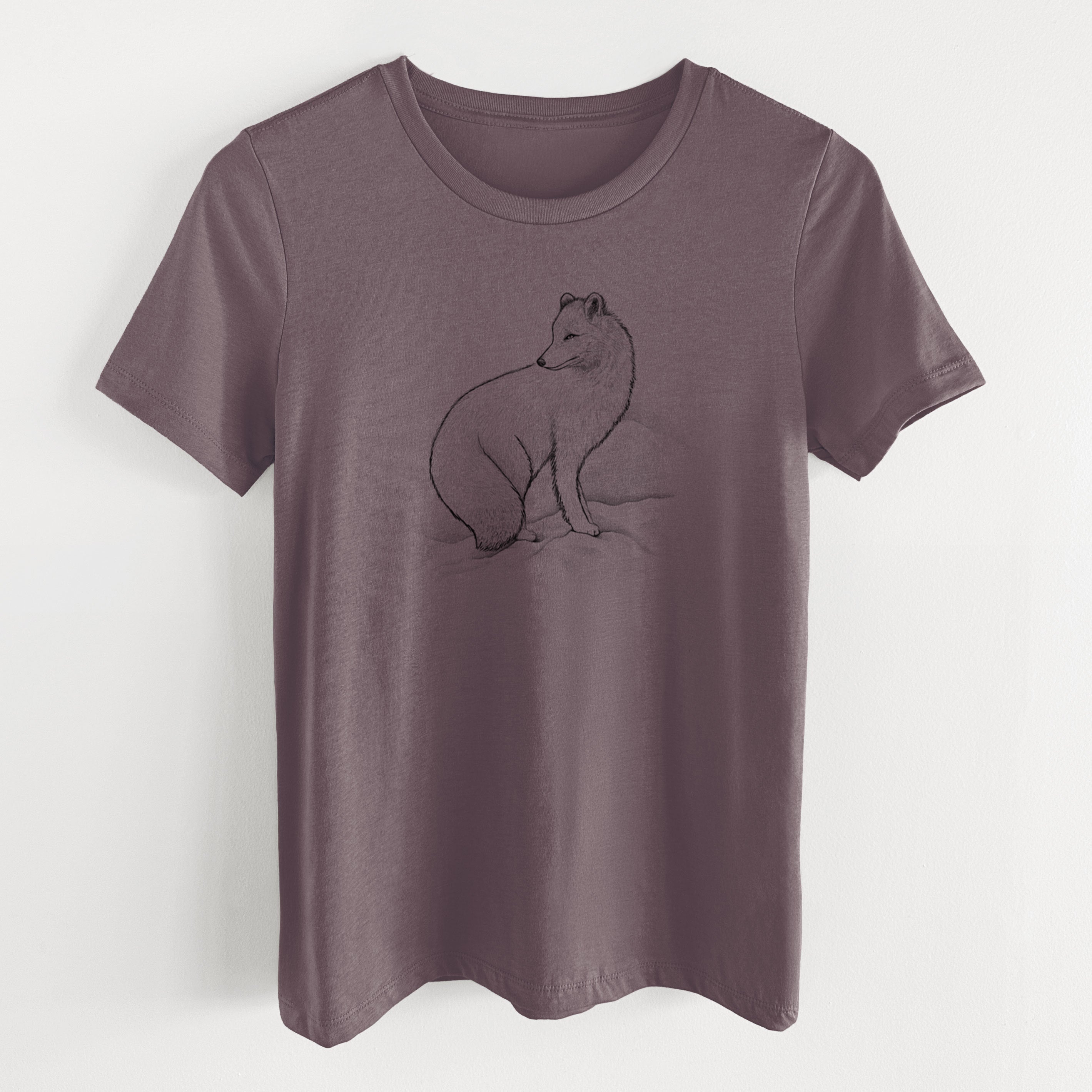 Arctic Fox - Vulpes lagopus - Women's Lightweight Relaxed Fit 100% Cotton Crewneck