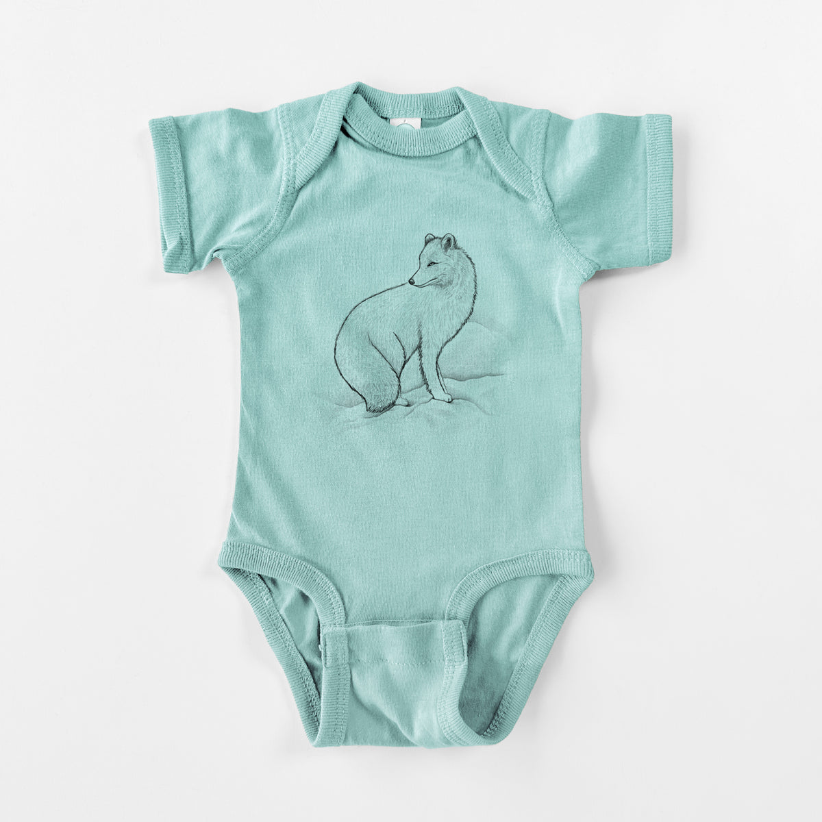 Arctic Fox - Vulpes lagopus - Baby Fine Jersey Bodysuit