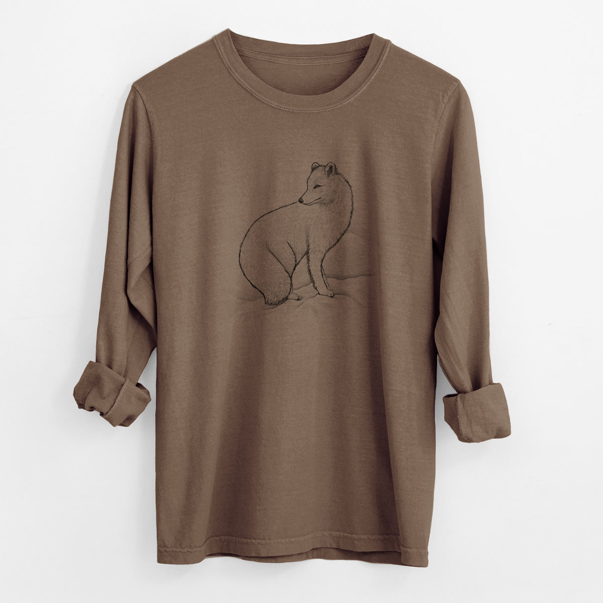 Arctic Fox - Vulpes lagopus - Unisex Comfort Colors 100% Cotton Long Sleeve