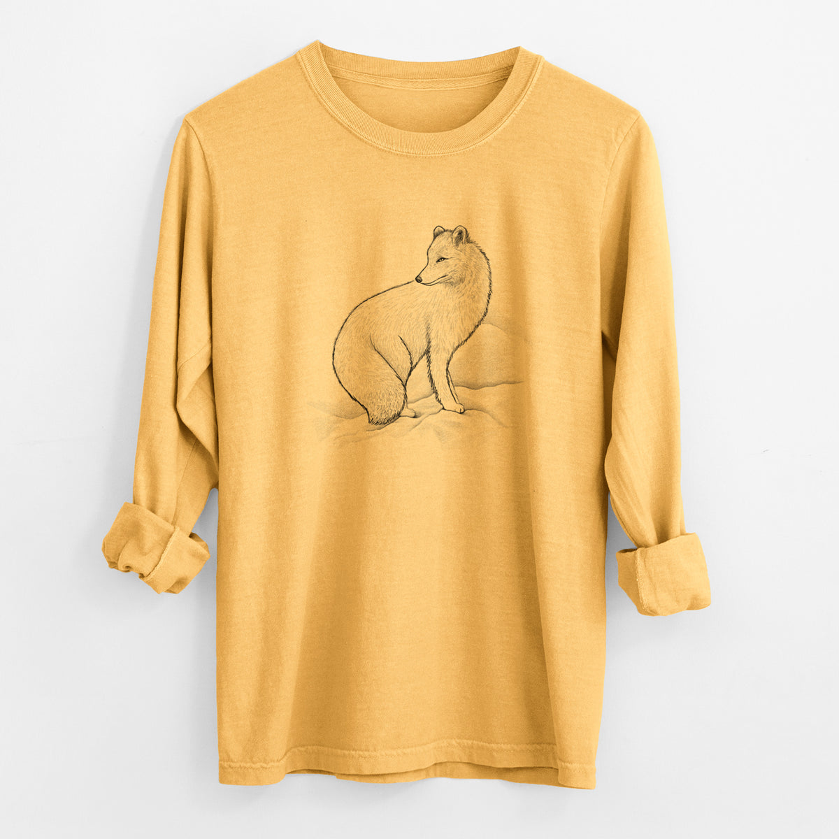 Arctic Fox - Vulpes lagopus - Unisex Comfort Colors 100% Cotton Long Sleeve