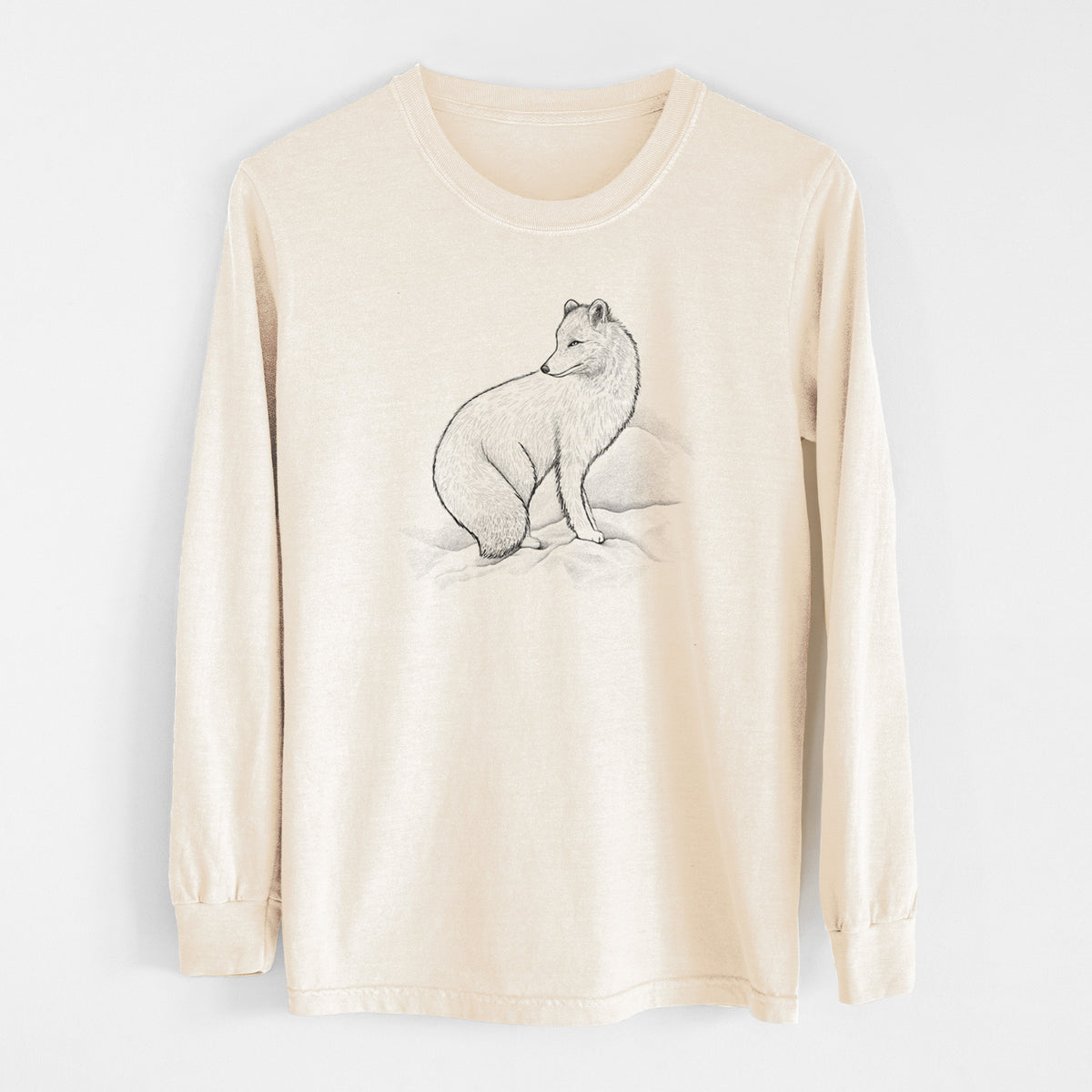 Arctic Fox - Vulpes lagopus - Unisex Comfort Colors 100% Cotton Long Sleeve