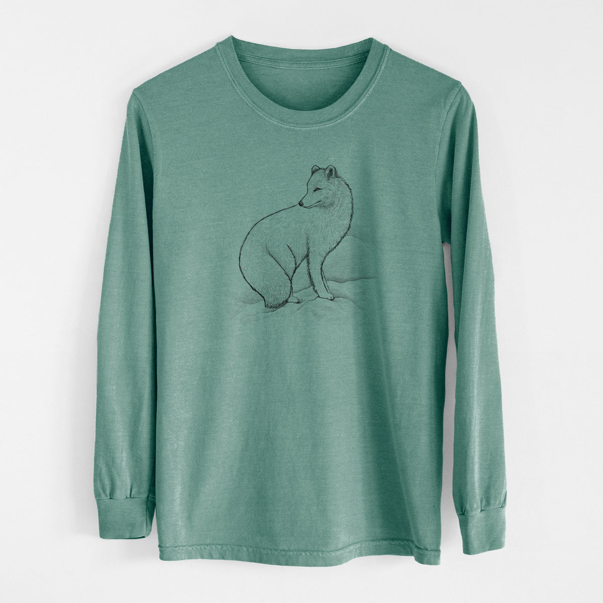 Arctic Fox - Vulpes lagopus - Unisex Comfort Colors 100% Cotton Long Sleeve