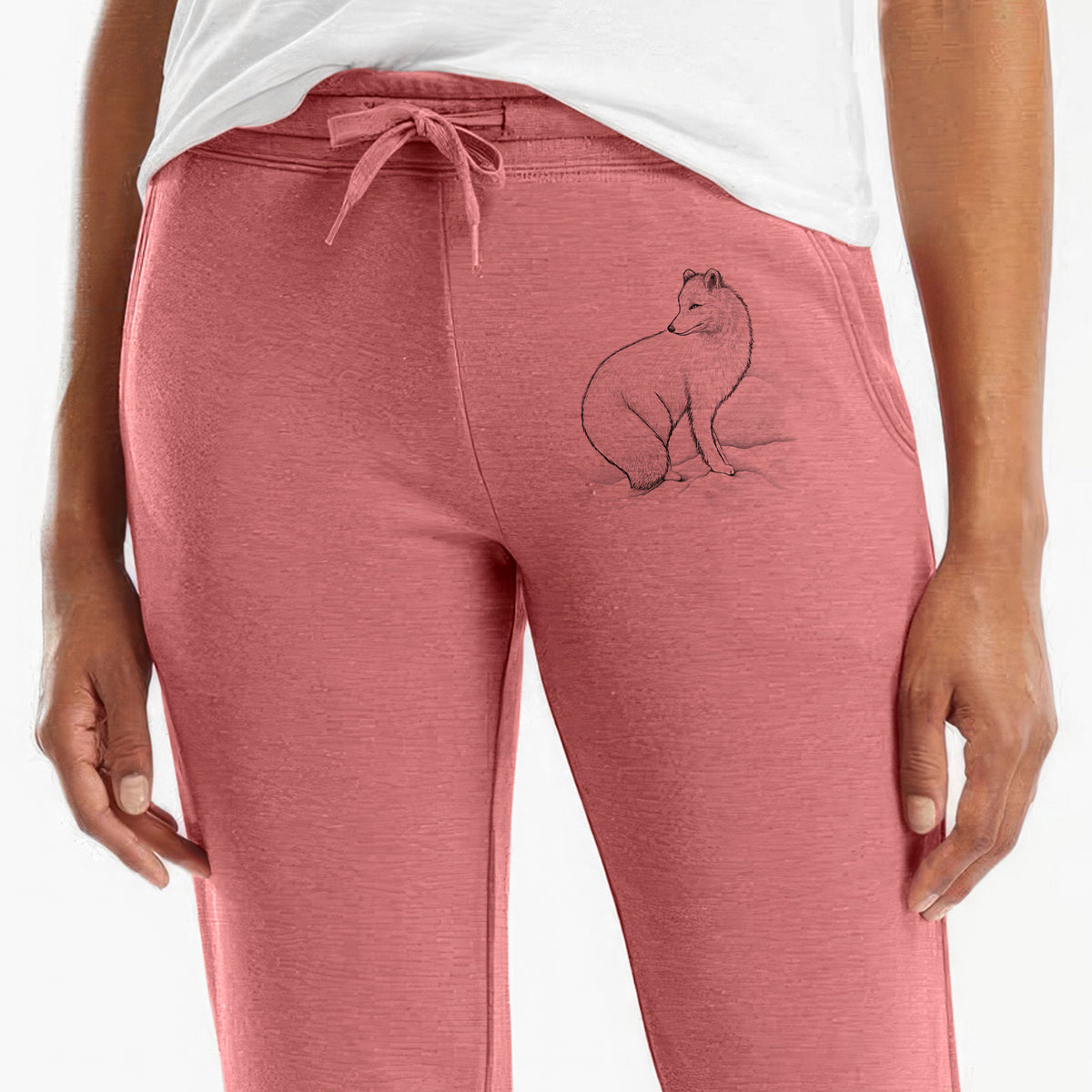 Arctic Fox - Vulpes lagopus - Women&#39;s Cali Wave Jogger Sweatpants