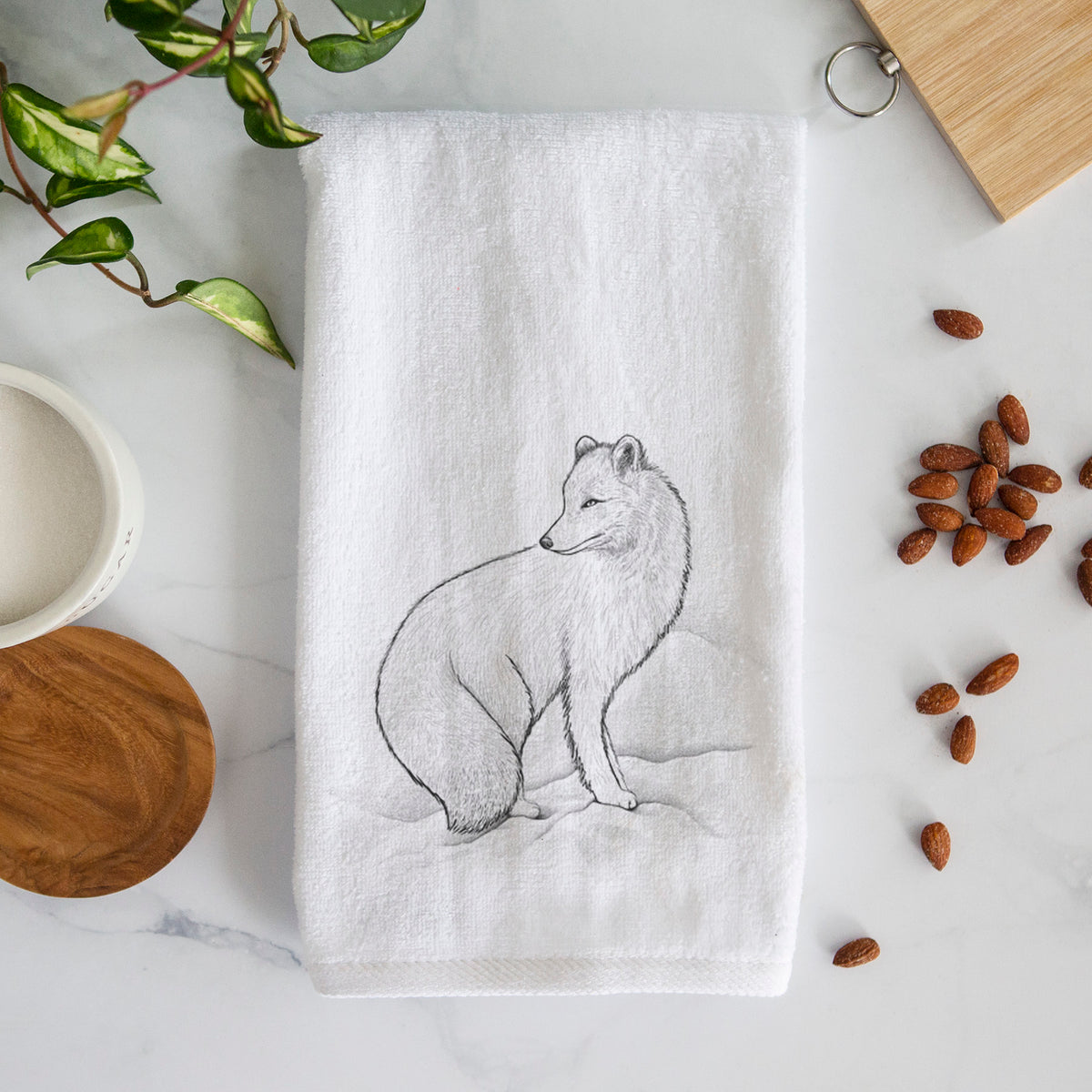 Arctic Fox - Vulpes lagopus Premium Decorative Hand Towel