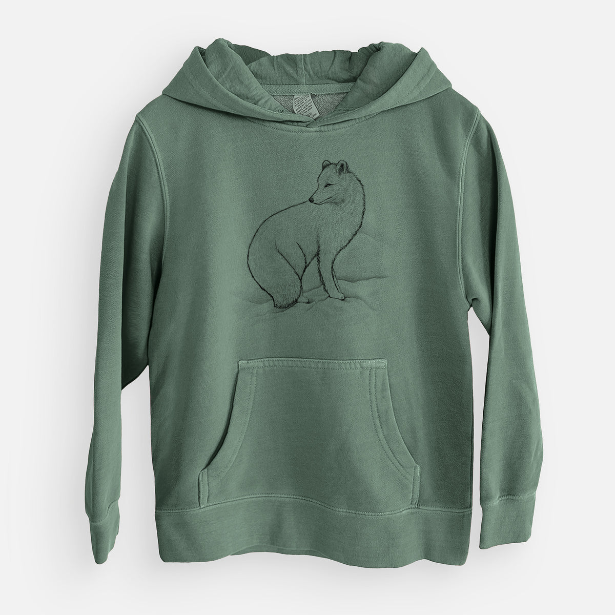 Arctic Fox - Vulpes lagopus - Youth Pigment Dyed Hoodie