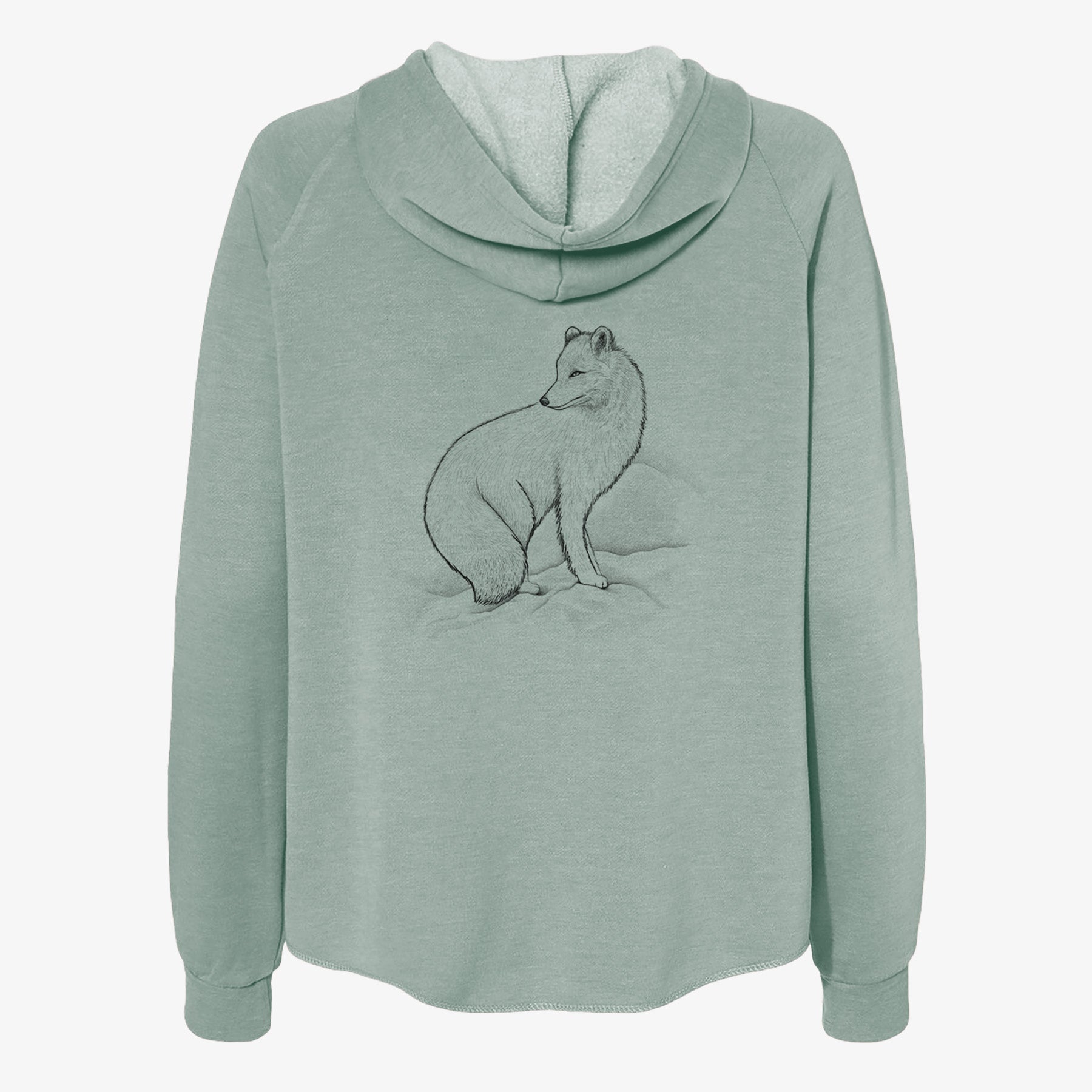 Arctic Fox - Vulpes lagopus - Women's Cali Wave Zip-Up Sweatshirt