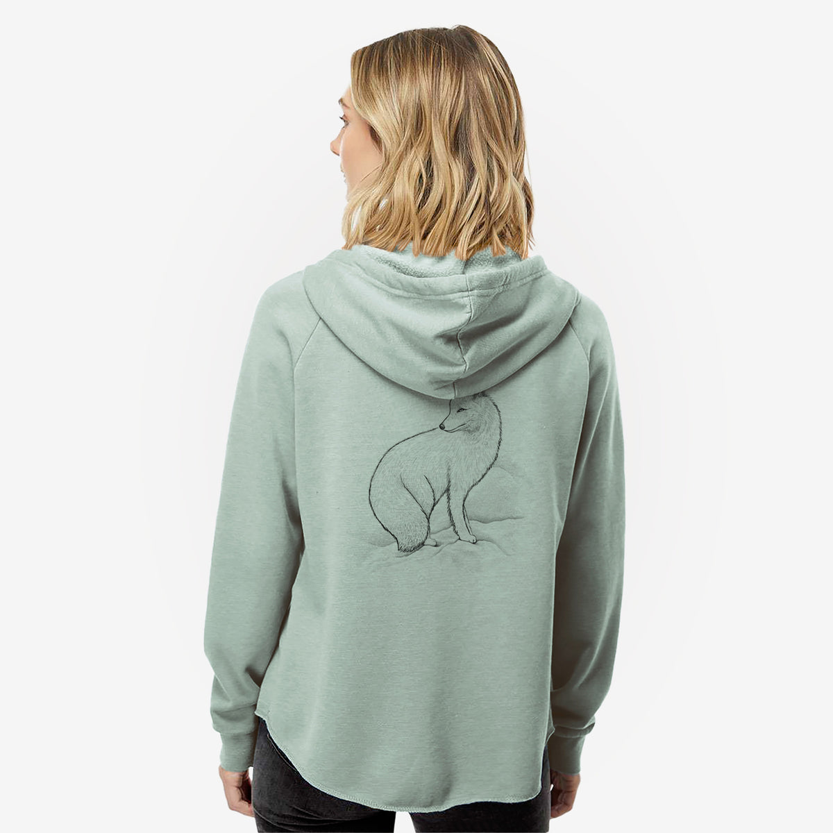 Arctic Fox - Vulpes lagopus - Women&#39;s Cali Wave Zip-Up Sweatshirt