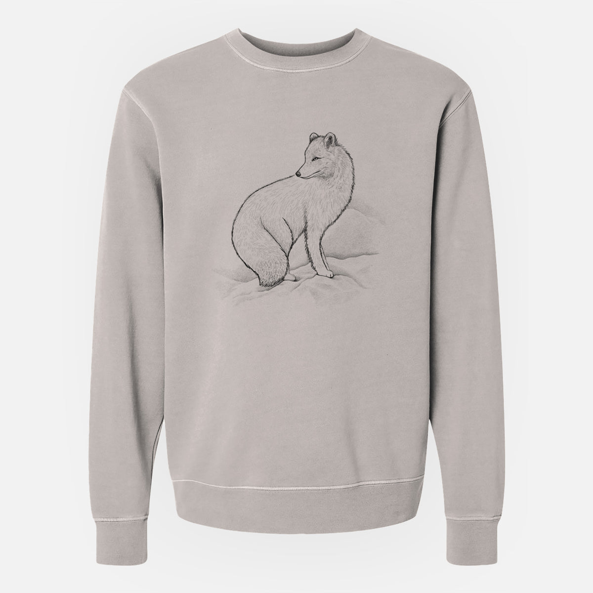 Arctic Fox - Vulpes lagopus - Unisex Pigment Dyed Crew Sweatshirt