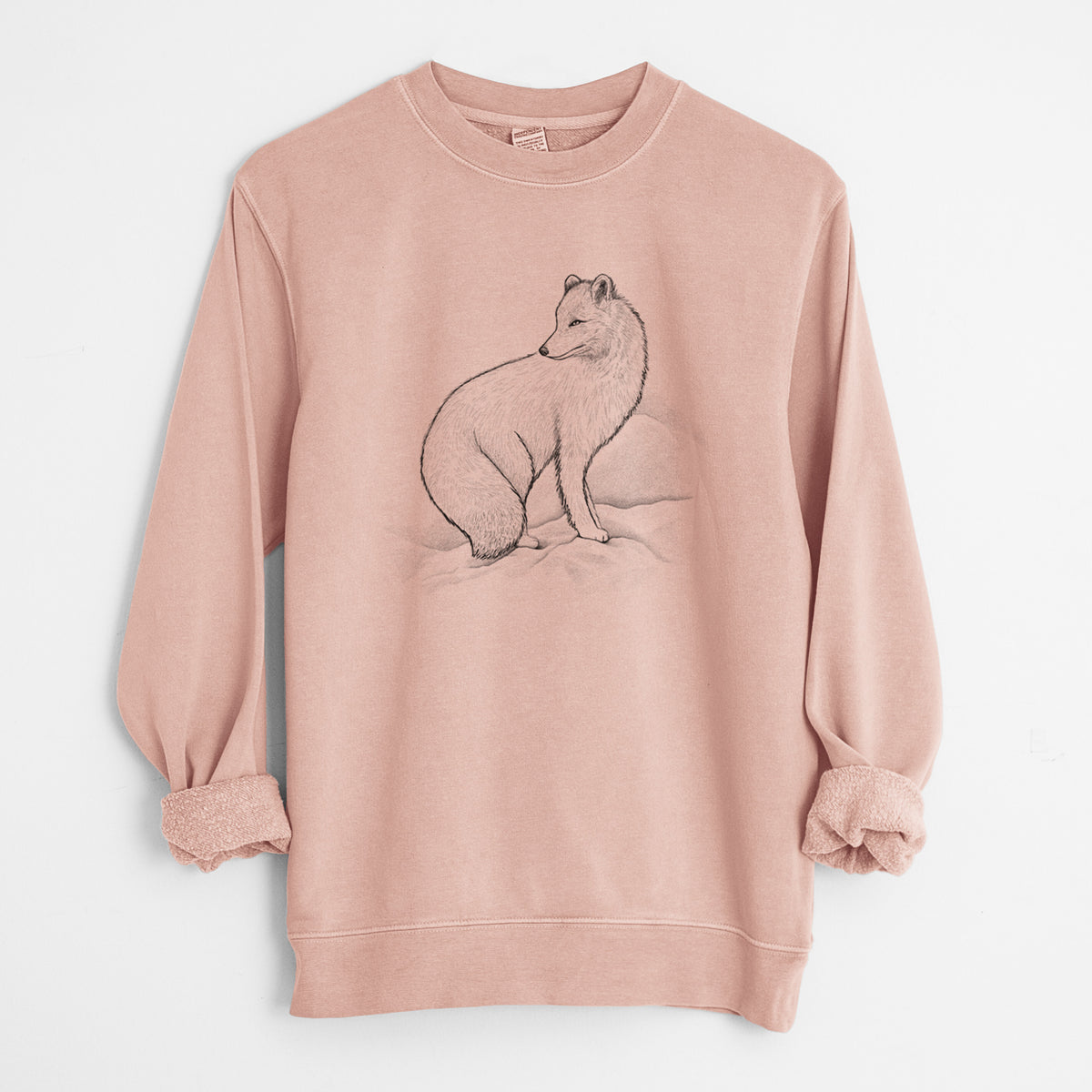 Arctic Fox - Vulpes lagopus - Unisex Pigment Dyed Crew Sweatshirt