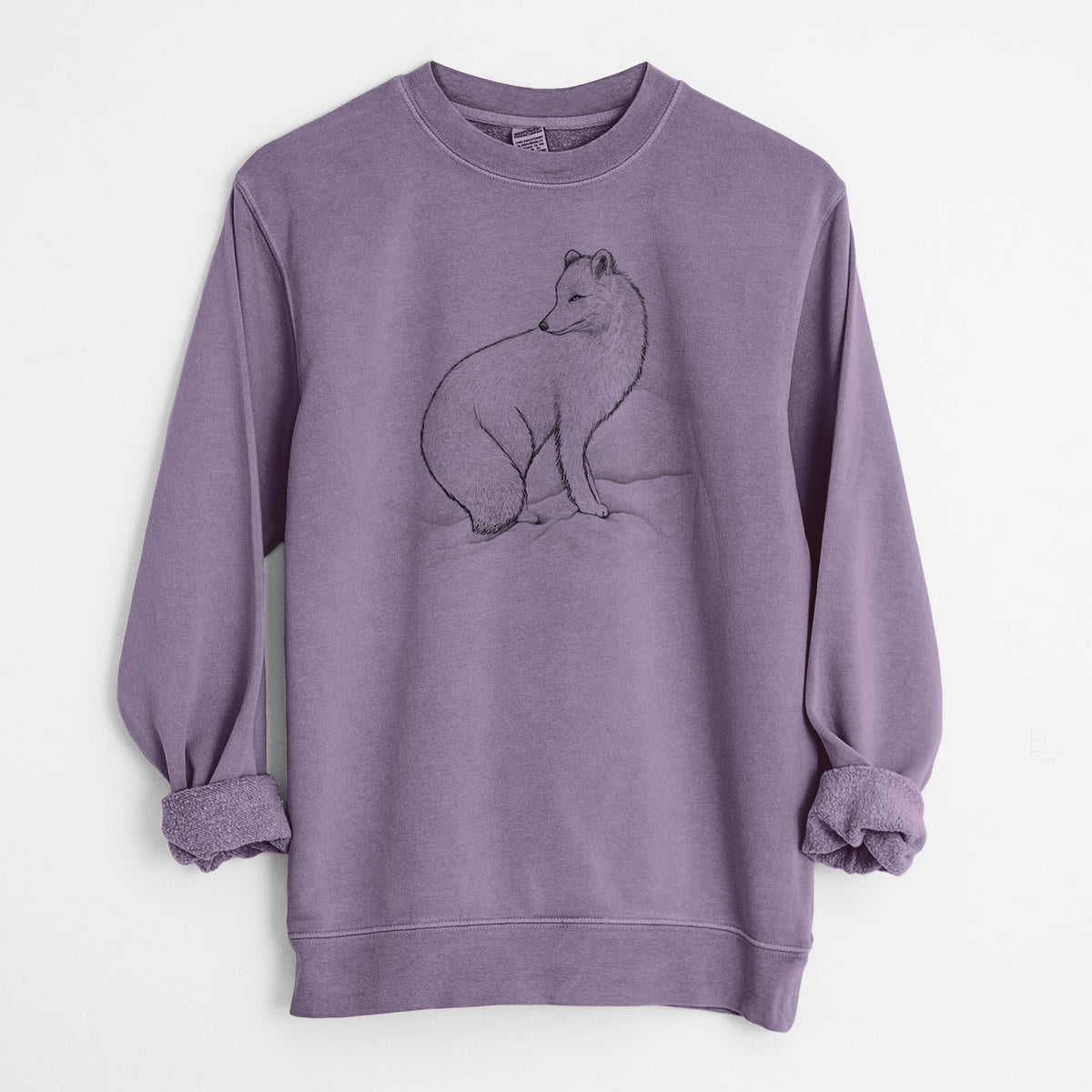 Arctic Fox - Vulpes lagopus - Unisex Pigment Dyed Crew Sweatshirt