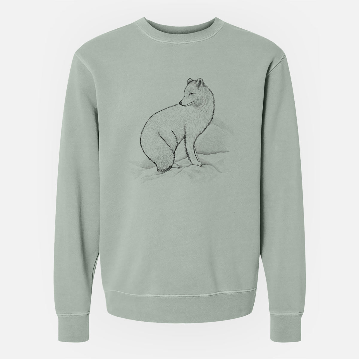 Arctic Fox - Vulpes lagopus - Unisex Pigment Dyed Crew Sweatshirt