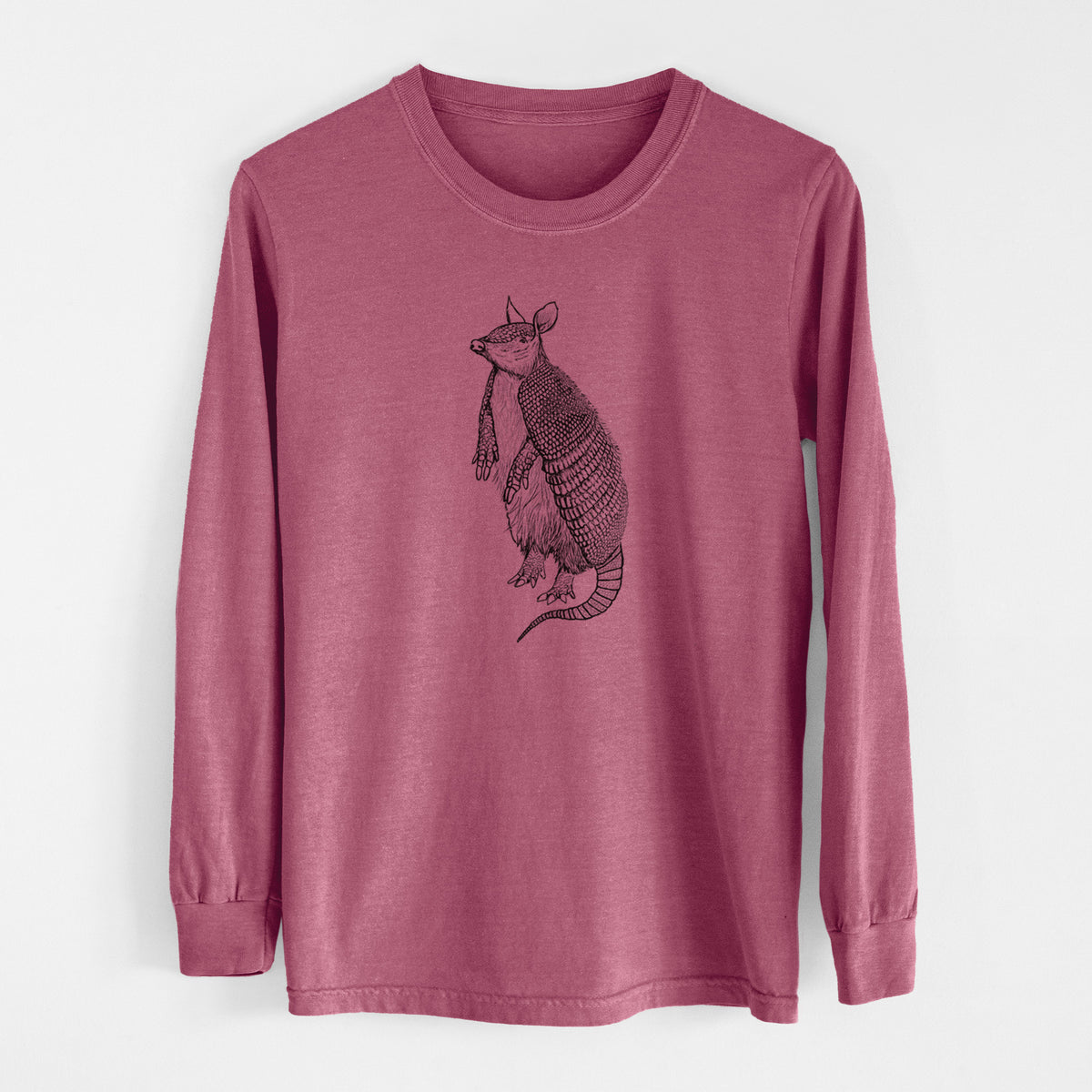 Nine-Banded Armadillo - Dasypus novemcinctus - Men&#39;s Heavyweight 100% Cotton Long Sleeve