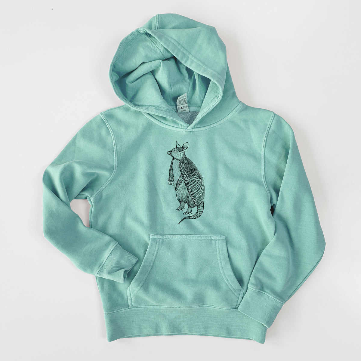 Nine-Banded Armadillo - Dasypus novemcinctus - Youth Pigment Dyed Hoodie