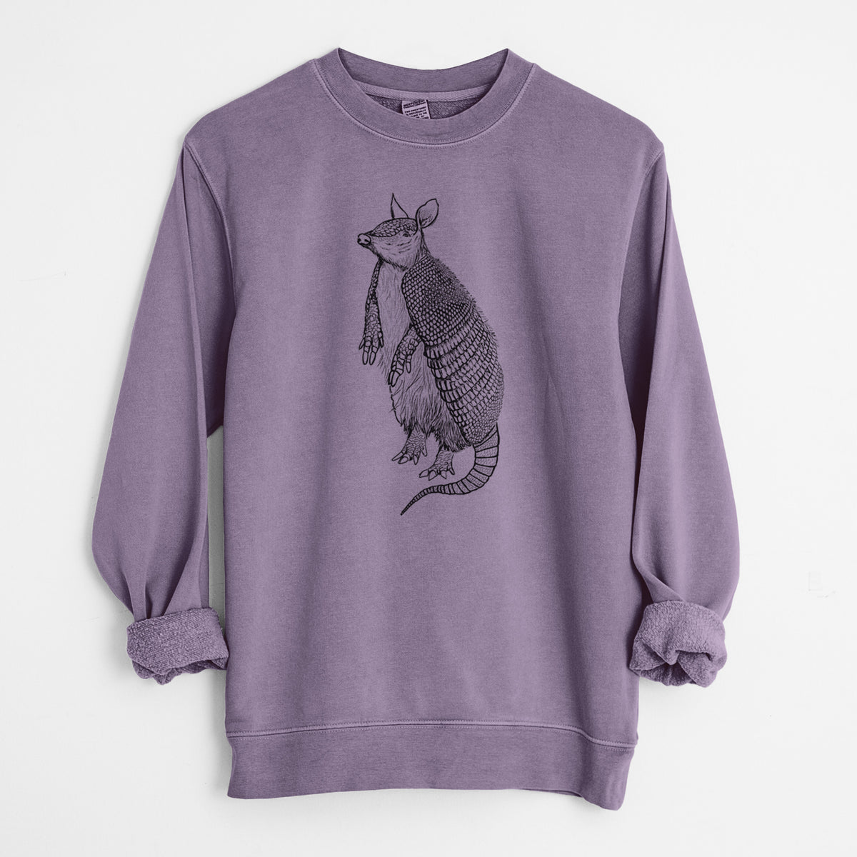 Nine-Banded Armadillo - Dasypus novemcinctus - Unisex Pigment Dyed Crew Sweatshirt