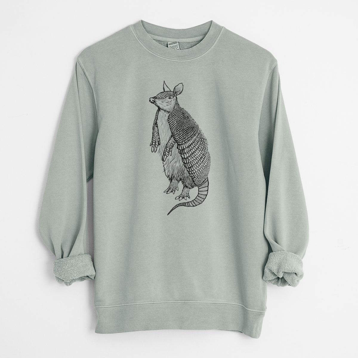 Nine-Banded Armadillo - Dasypus novemcinctus - Unisex Pigment Dyed Crew Sweatshirt