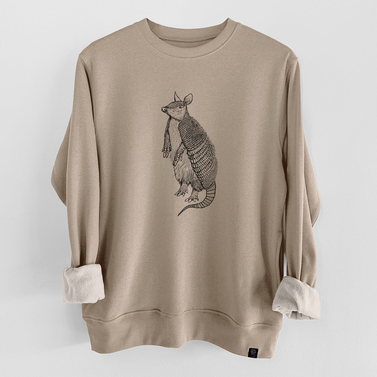 Nine-Banded Armadillo - Dasypus novemcinctus  - Unisex Reclaimed Crewneck Sweatshirt