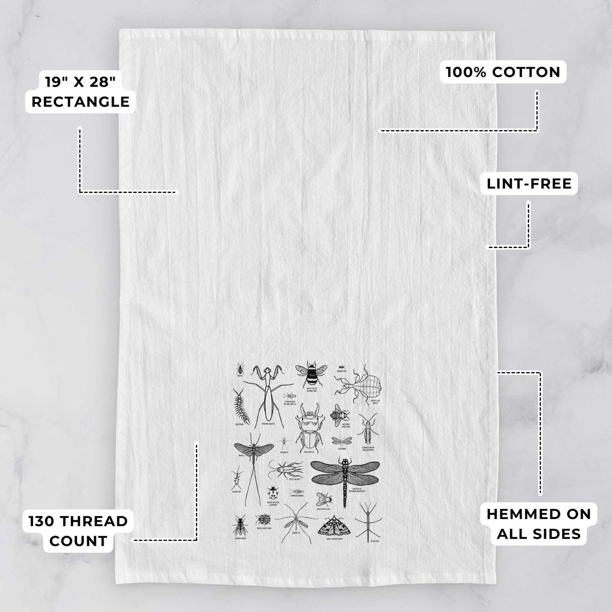 Chart of Arthropods/Insects Tea Towel