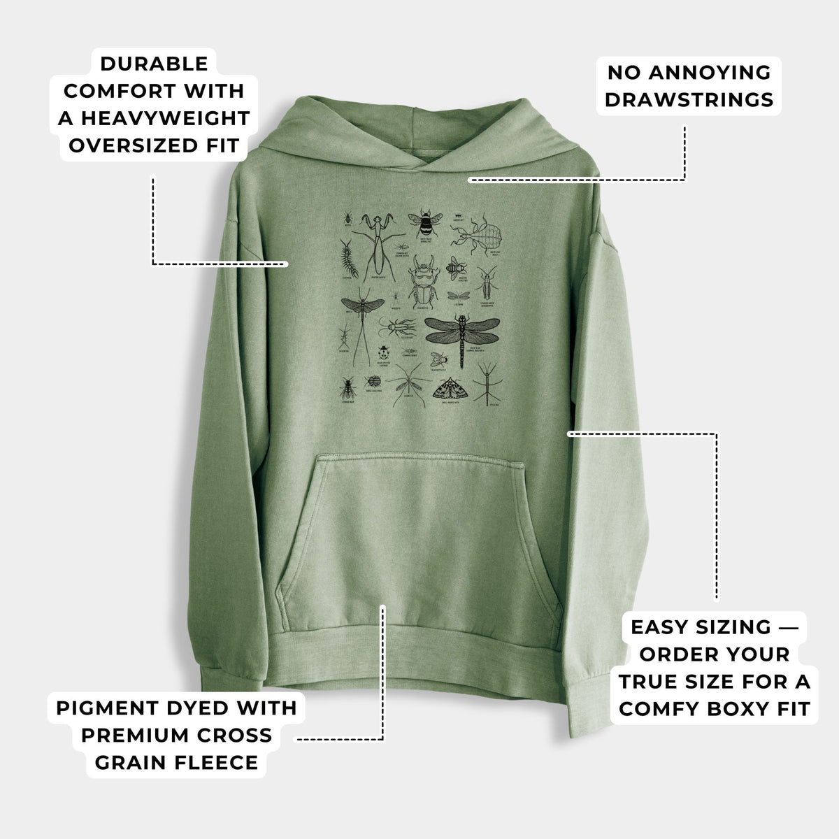 Chart of Arthropods/Insects  - Urban Heavyweight Hoodie