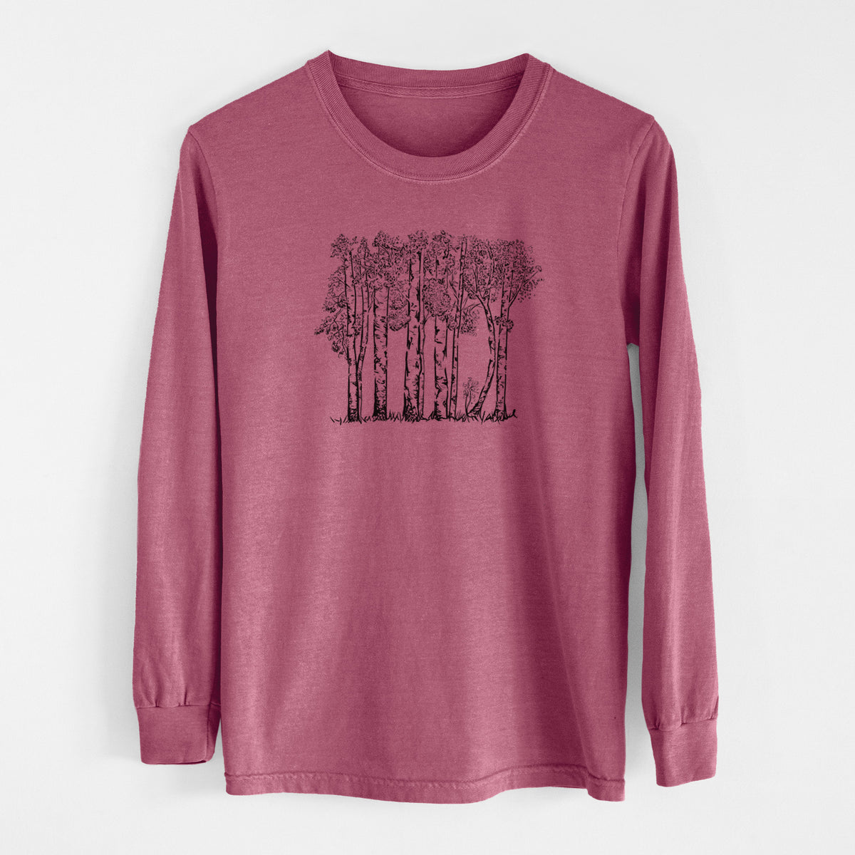 Quaking Aspens - Populus tremuloides - Men&#39;s Heavyweight 100% Cotton Long Sleeve