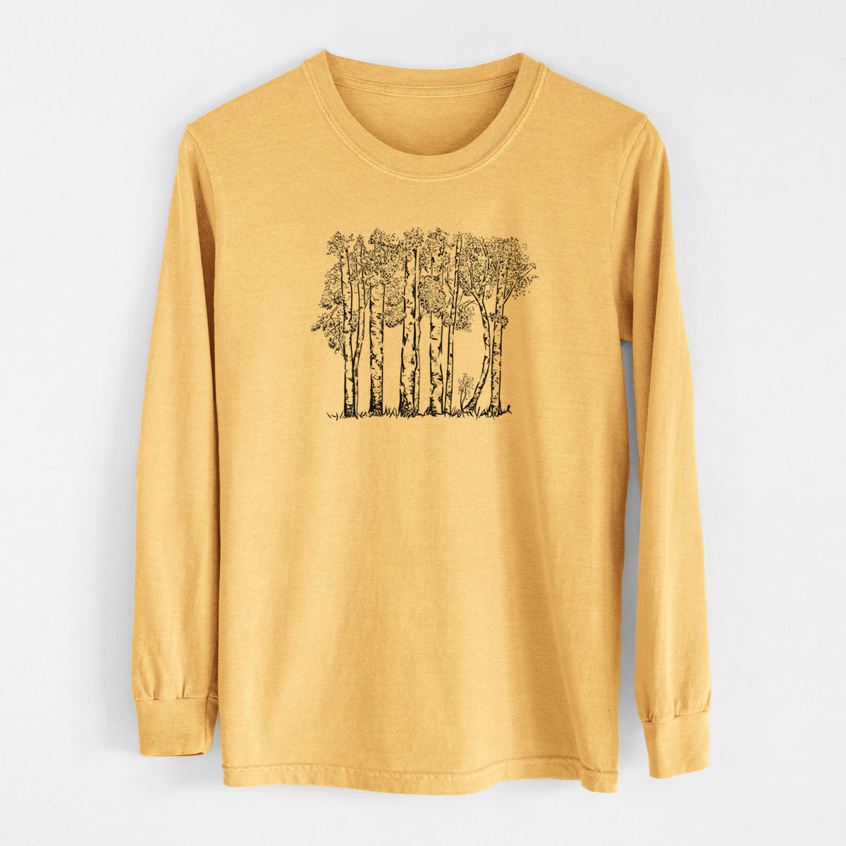 Quaking Aspens - Populus tremuloides - Men&#39;s Heavyweight 100% Cotton Long Sleeve