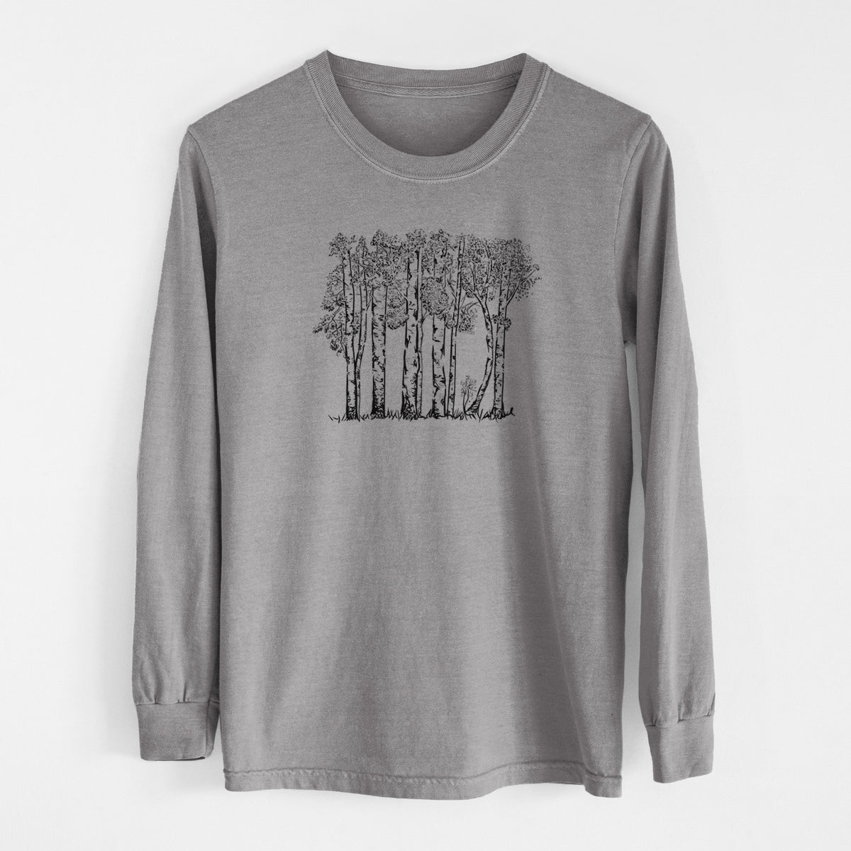 Quaking Aspens - Populus tremuloides - Men&#39;s Heavyweight 100% Cotton Long Sleeve