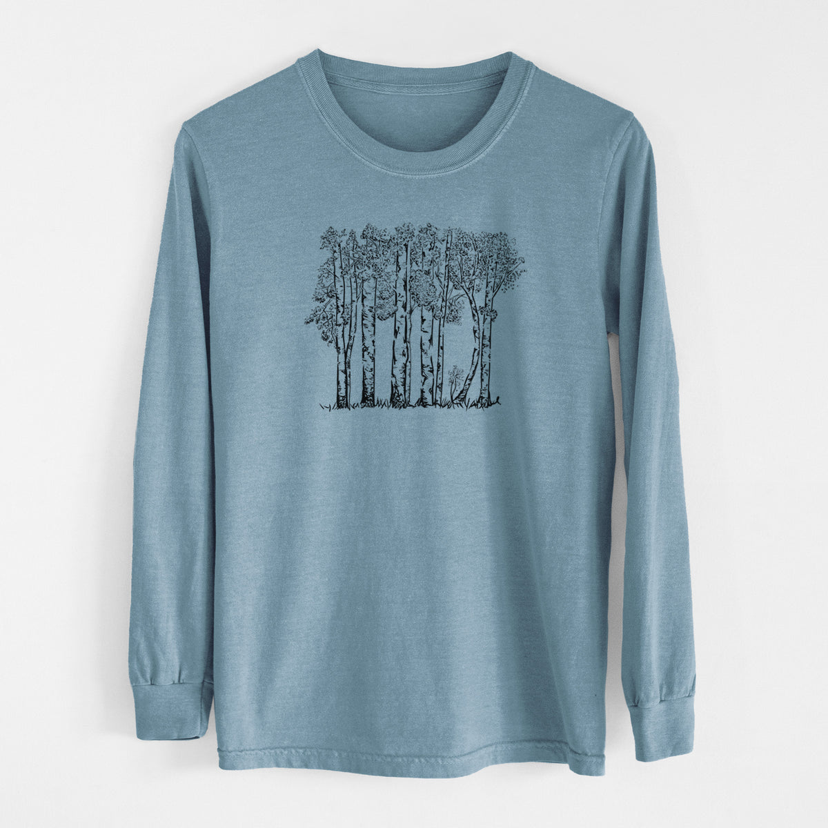 Quaking Aspens - Populus tremuloides - Men&#39;s Heavyweight 100% Cotton Long Sleeve