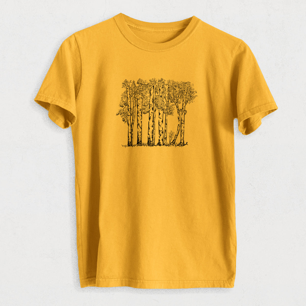 Quaking Aspens - Populus tremuloides - Heavyweight Men&#39;s 100% Organic Cotton Tee