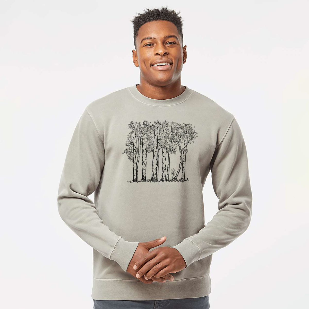 Quaking Aspens - Populus tremuloides - Unisex Pigment Dyed Crew Sweatshirt