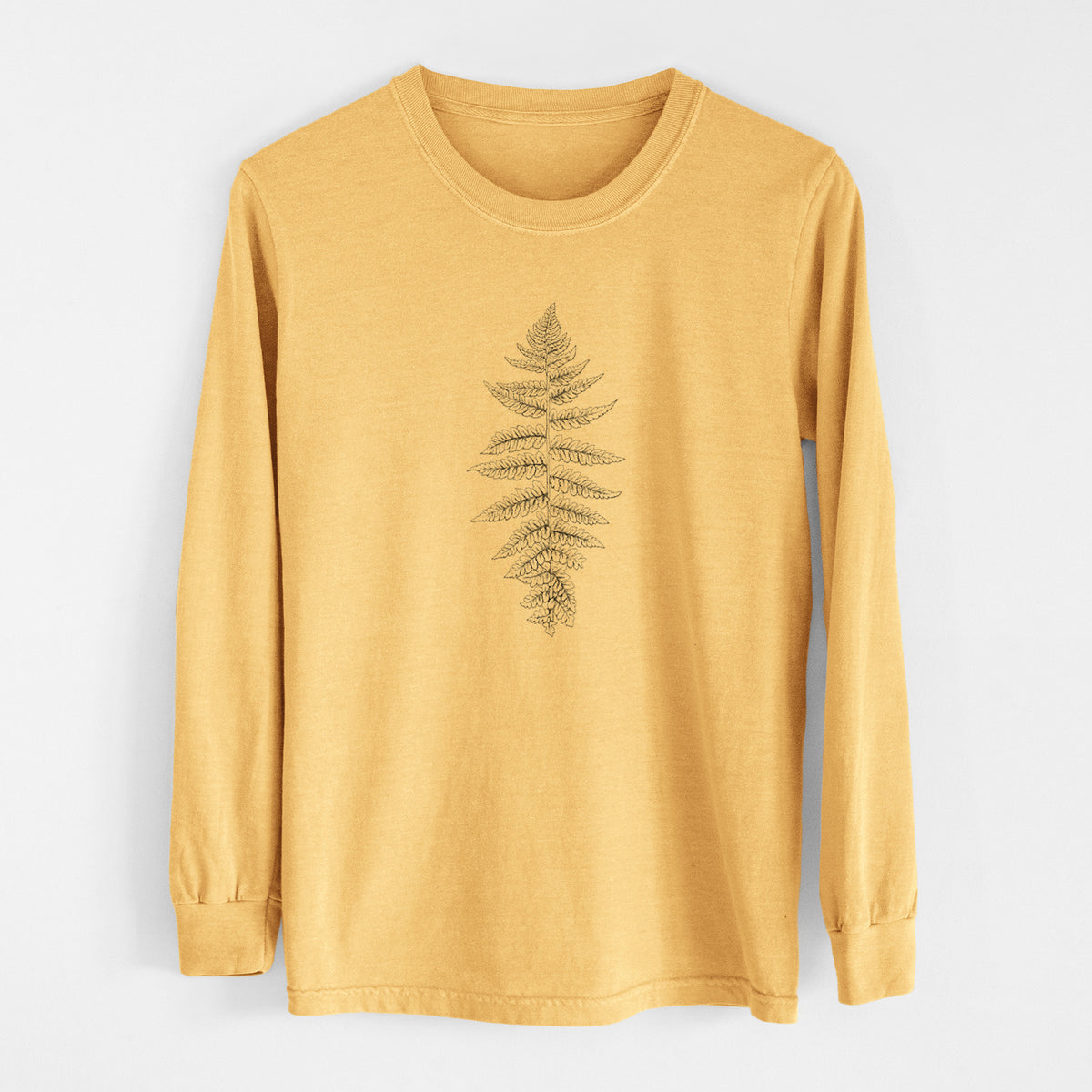 Athyrium filix femina - Lady Fern - Men&#39;s Heavyweight 100% Cotton Long Sleeve