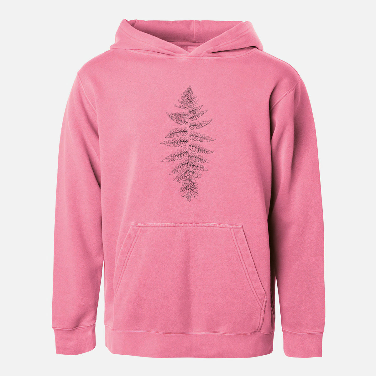 Athyrium filix femina - Lady Fern - Youth Pigment Dyed Hoodie