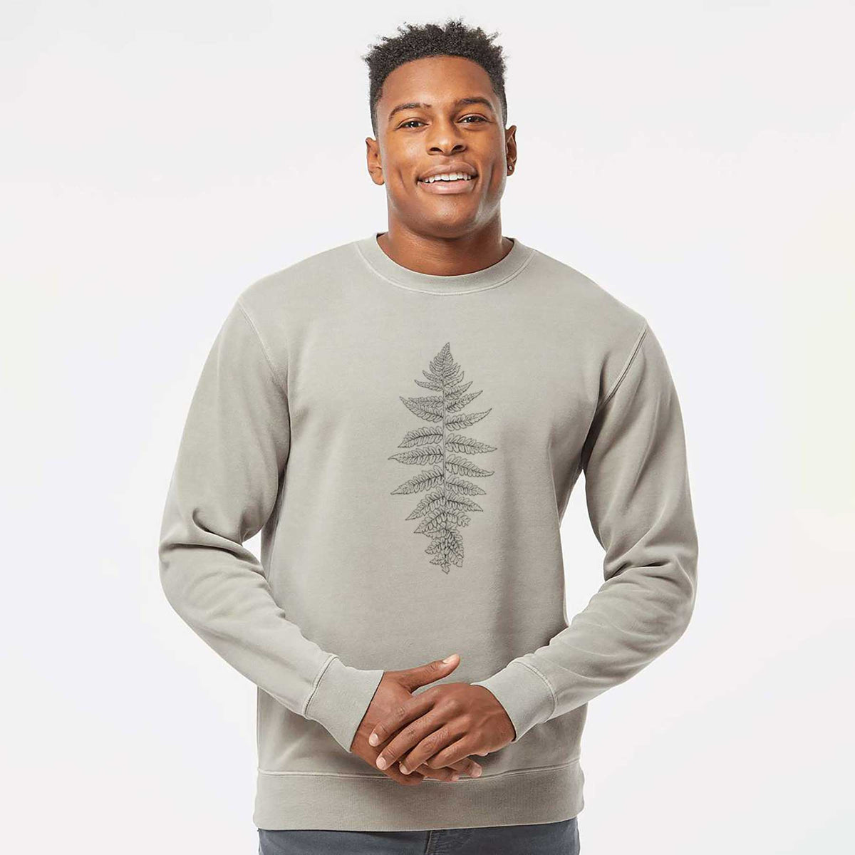 Athyrium filix femina - Lady Fern - Unisex Pigment Dyed Crew Sweatshirt