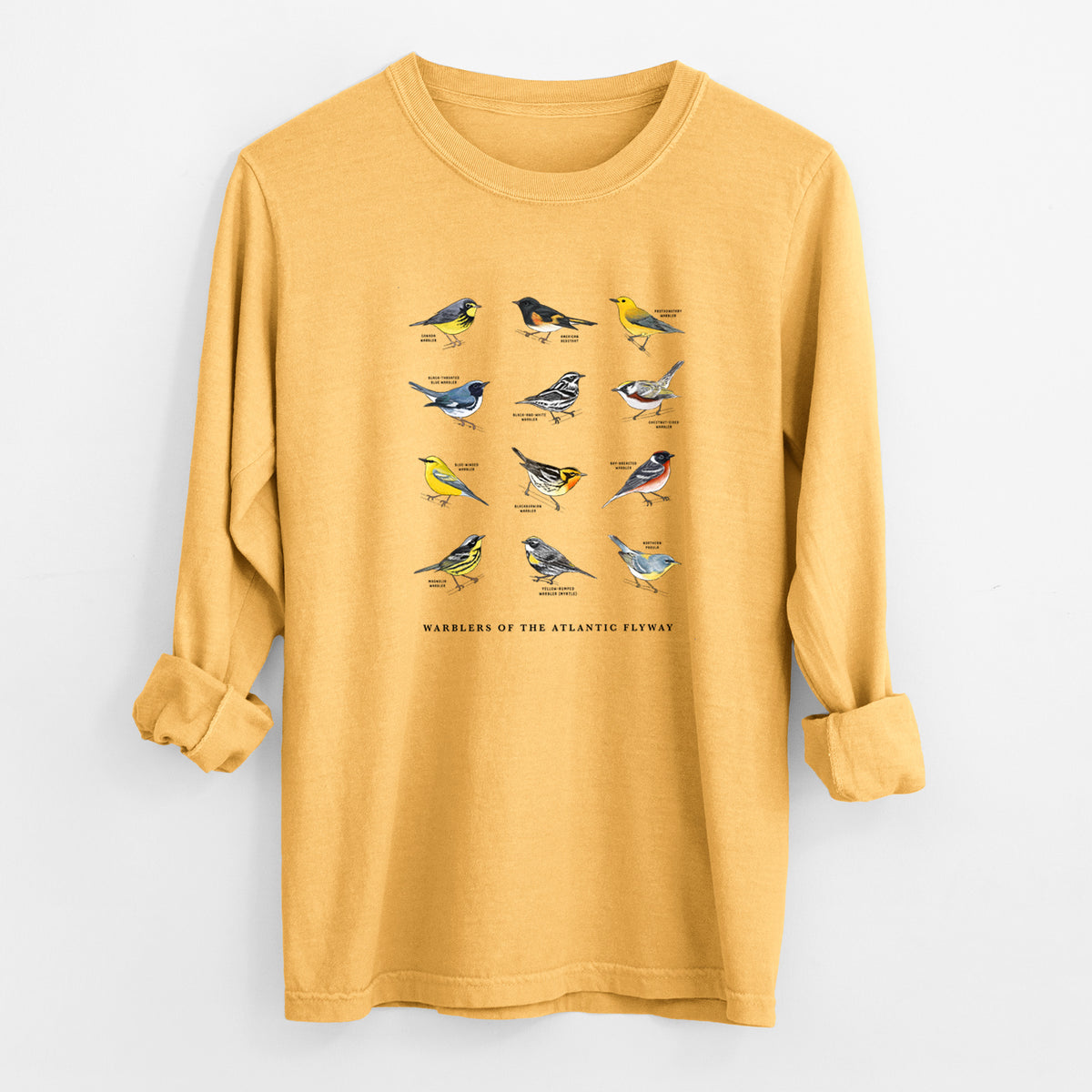 Warblers of the Atlantic Flyway - Unisex Comfort Colors 100% Cotton Long Sleeve