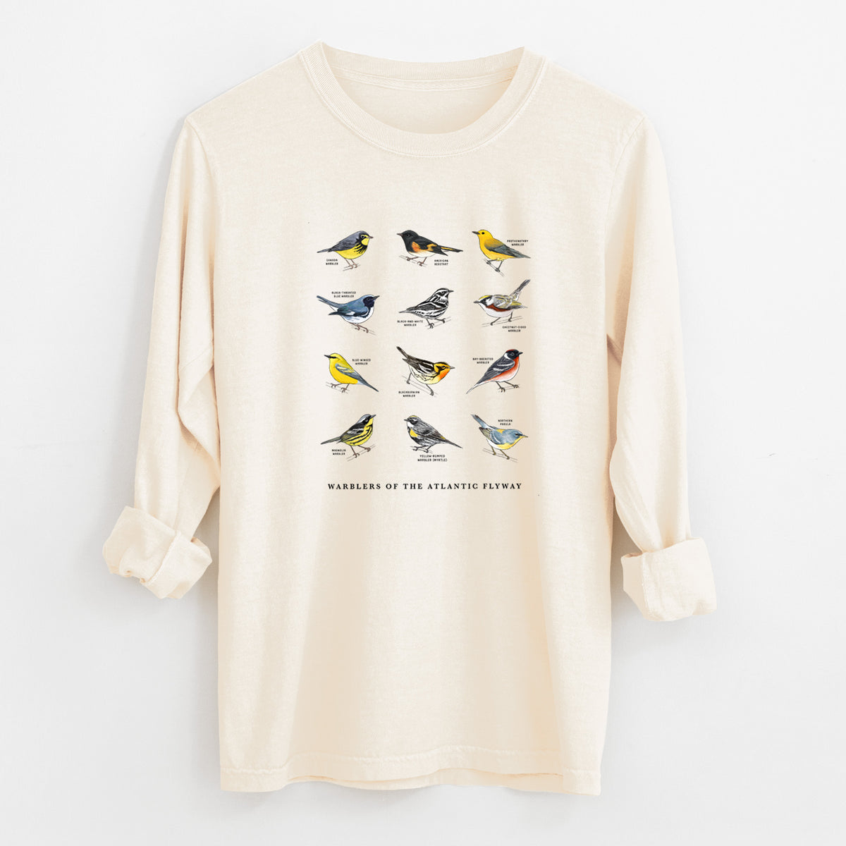 Warblers of the Atlantic Flyway - Unisex Comfort Colors 100% Cotton Long Sleeve