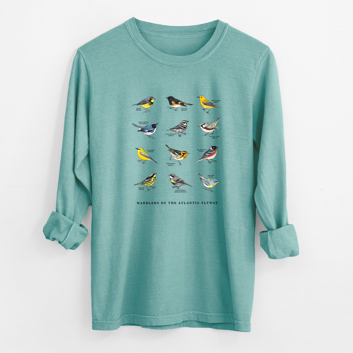 Warblers of the Atlantic Flyway - Unisex Comfort Colors 100% Cotton Long Sleeve