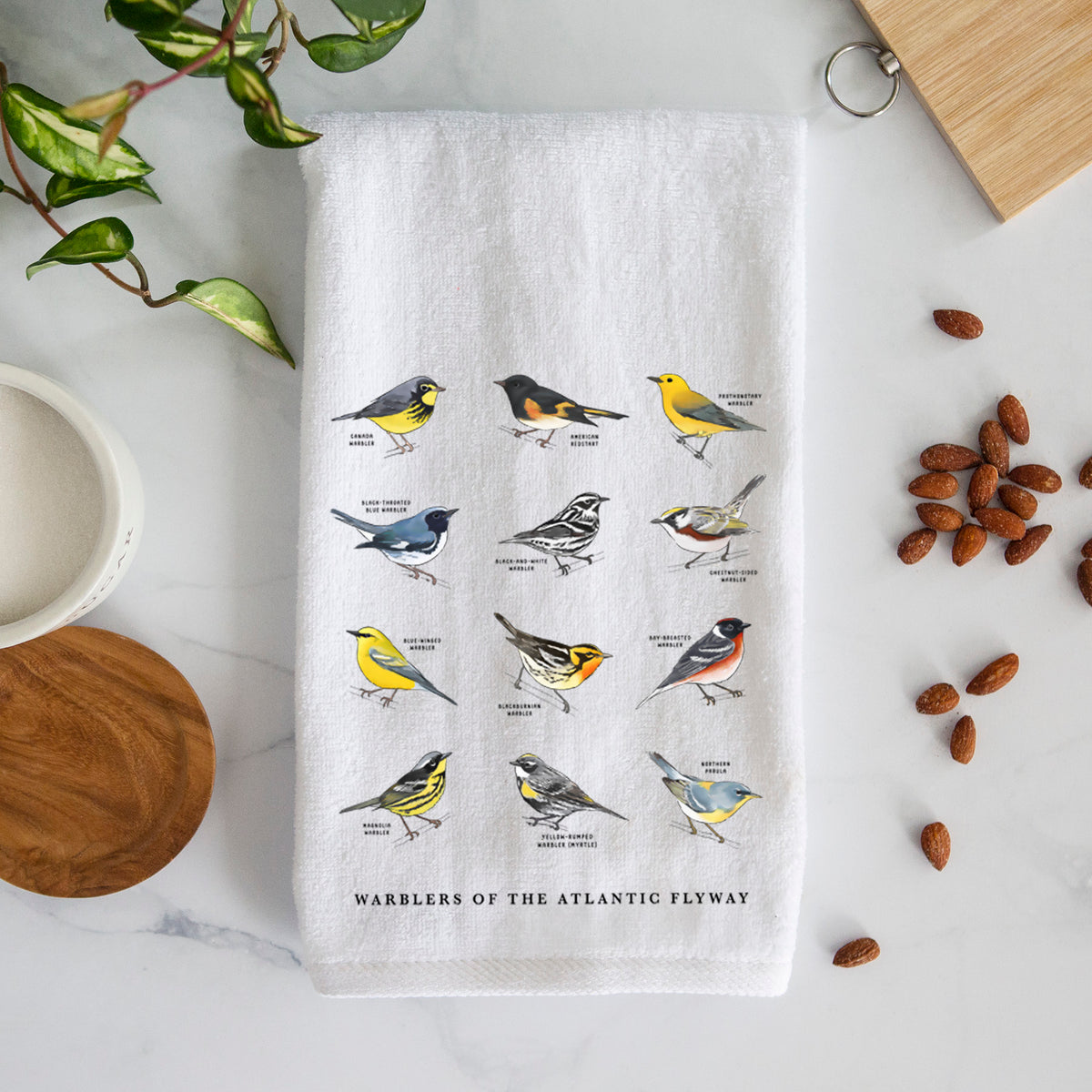 Warblers of the Atlantic Flyway Premium Hand Towel