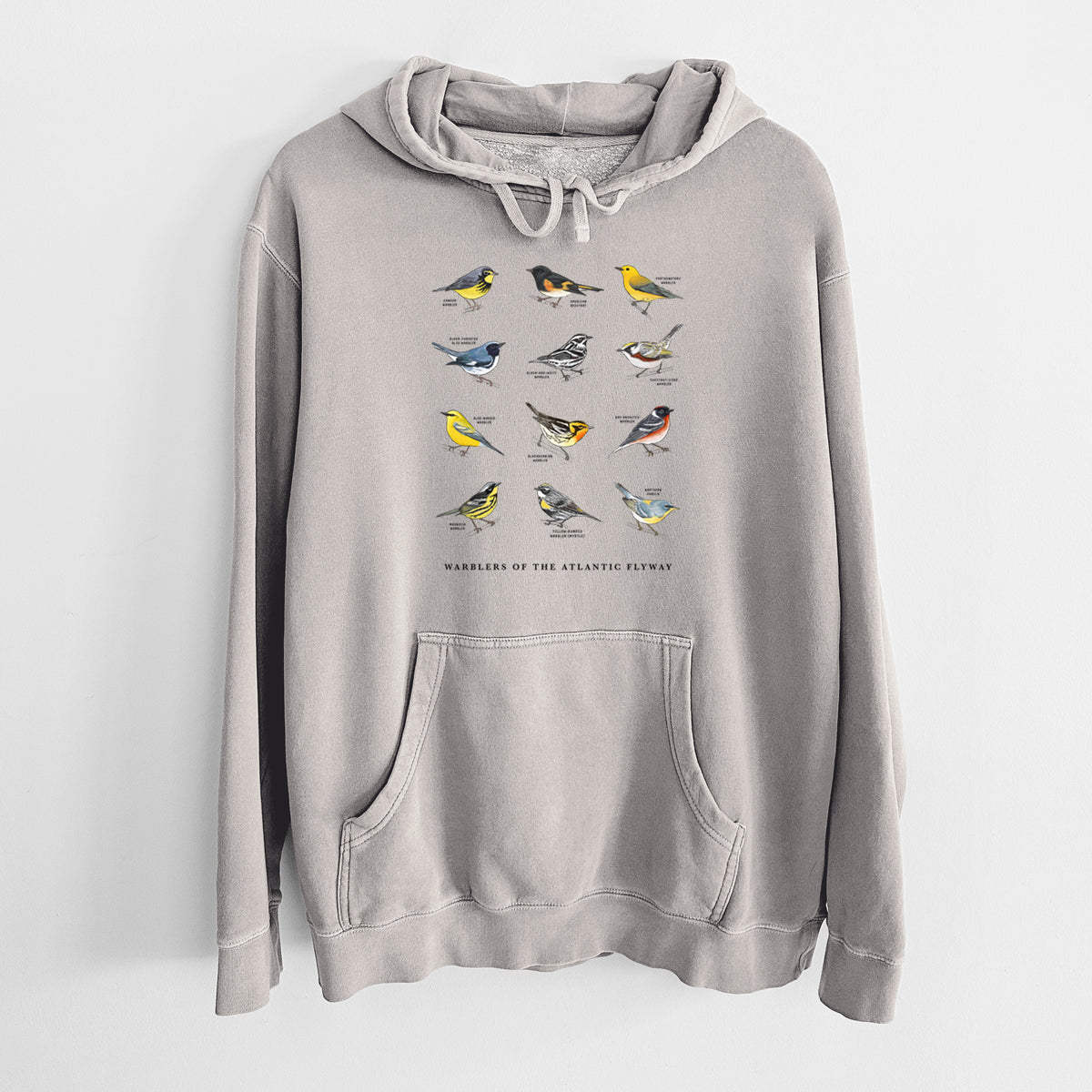 Warblers of the Atlantic Flyway - Unisex Pigment Dyed Hoodie