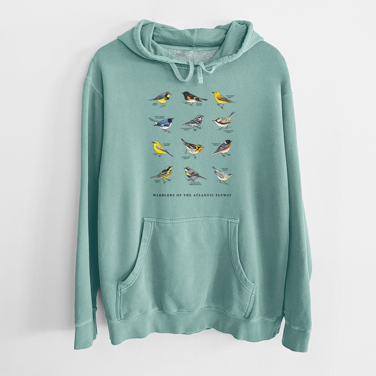 Warblers of the Atlantic Flyway - Unisex Pigment Dyed Hoodie