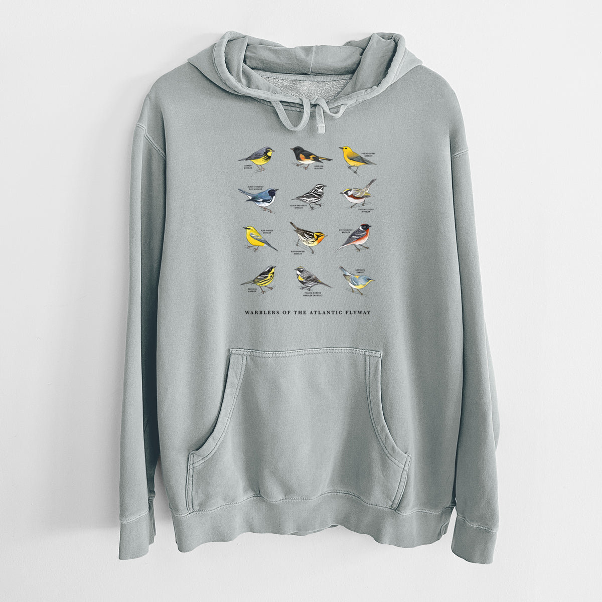 Warblers of the Atlantic Flyway - Unisex Pigment Dyed Hoodie