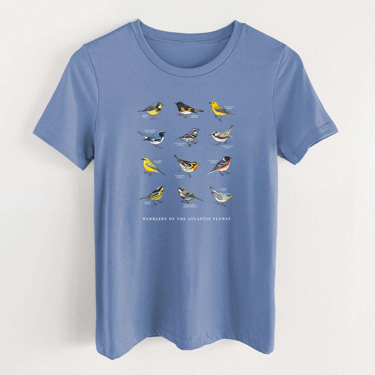 Warblers of the Atlantic Flyway - Women's Lightweight Relaxed Fit 100% Cotton Crewneck
