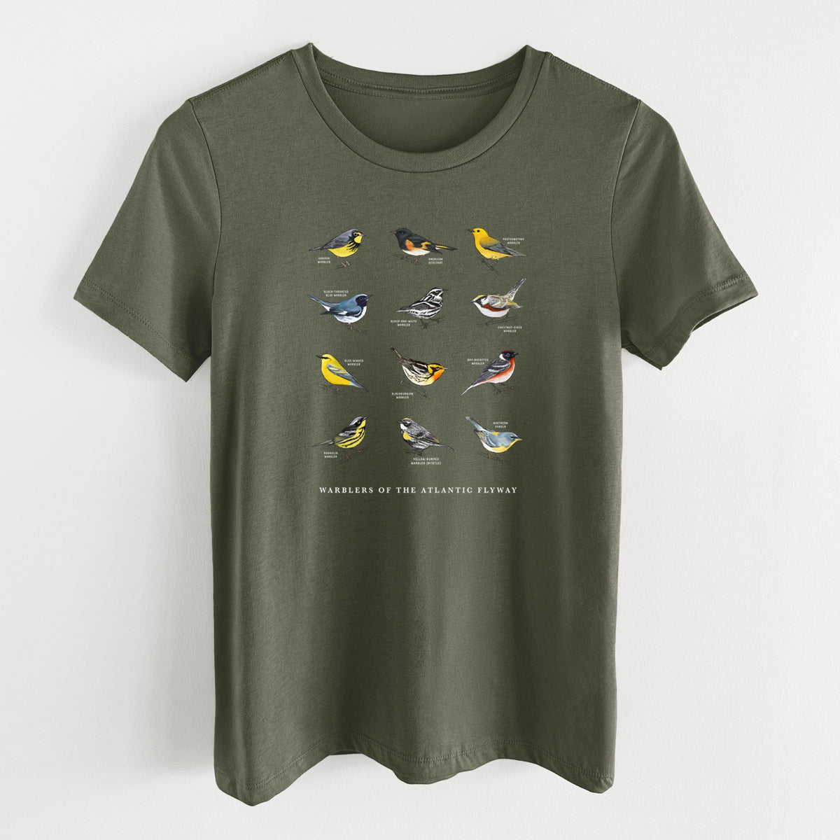 Warblers of the Atlantic Flyway - Women's Lightweight Relaxed Fit 100% Cotton Crewneck