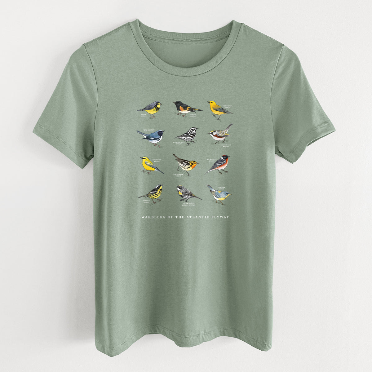 Warblers of the Atlantic Flyway - Women's Lightweight Relaxed Fit 100% Cotton Crewneck