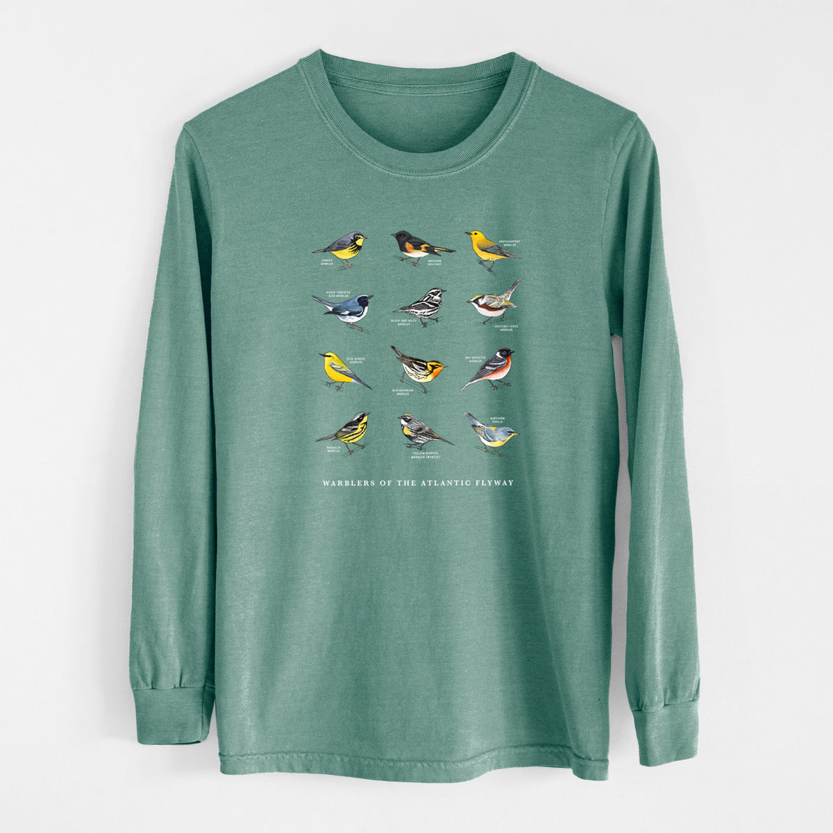 Warblers of the Atlantic Flyway - Unisex Comfort Colors 100% Cotton Long Sleeve