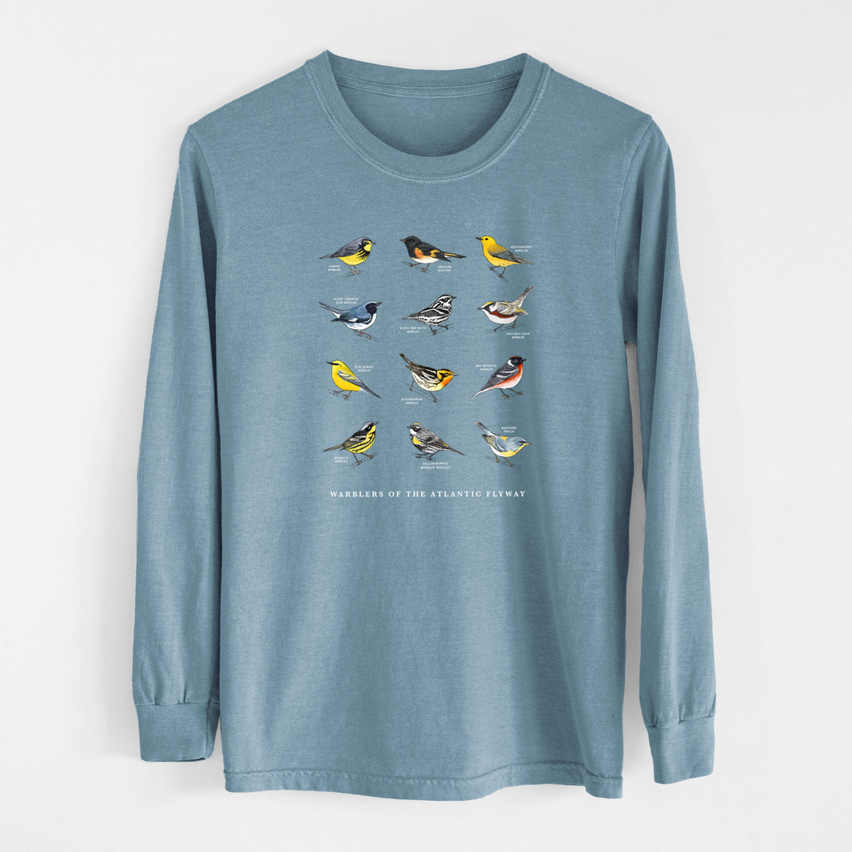 Warblers of the Atlantic Flyway - Unisex Comfort Colors 100% Cotton Long Sleeve