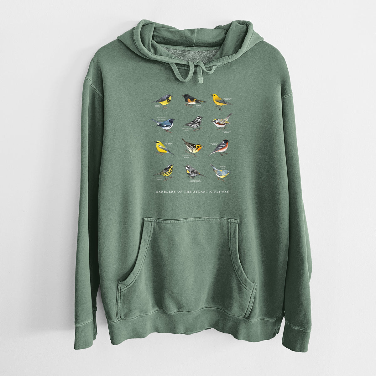 Warblers of the Atlantic Flyway - Unisex Pigment Dyed Hoodie