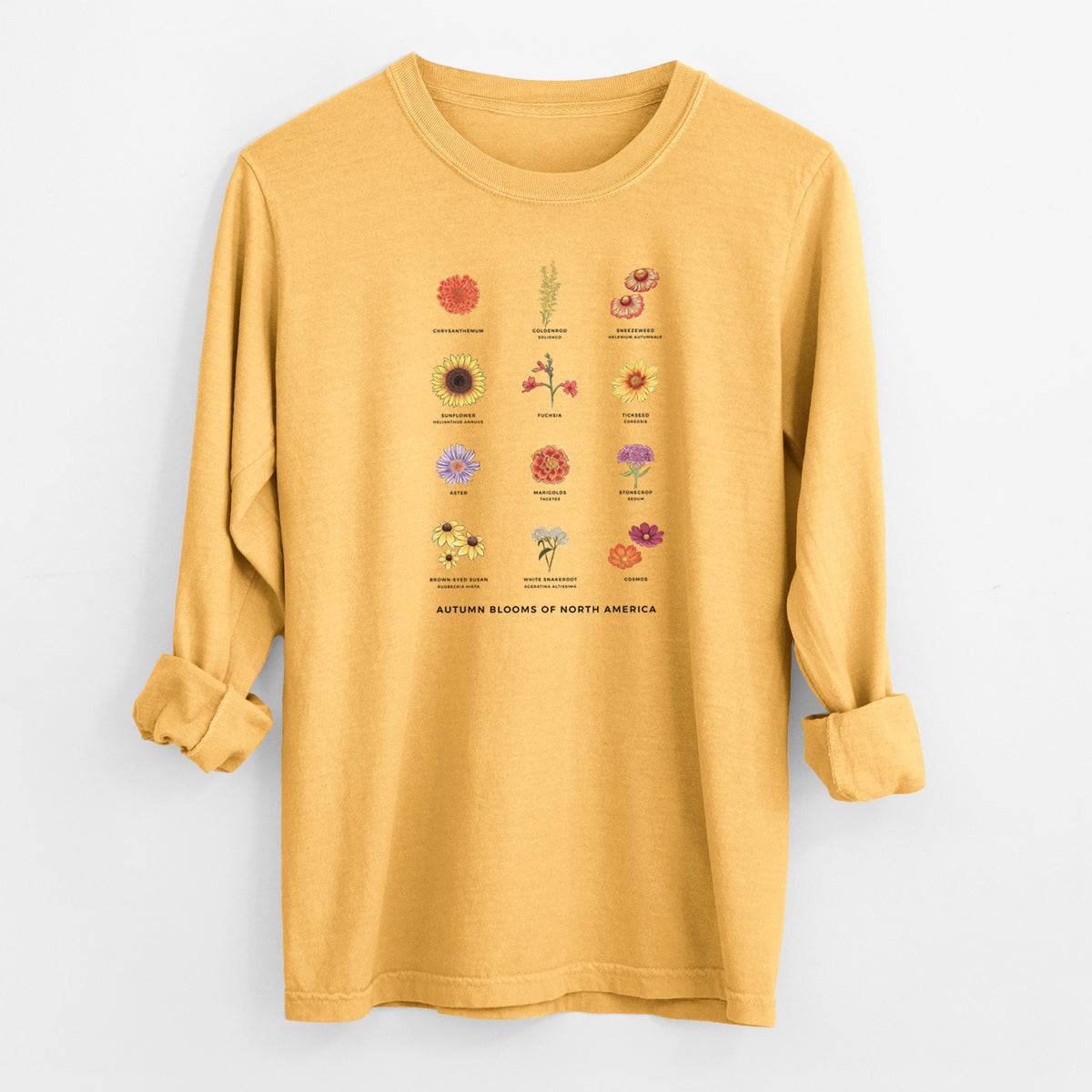 Autumn Blooms of North America - Heavyweight 100% Cotton Long Sleeve
