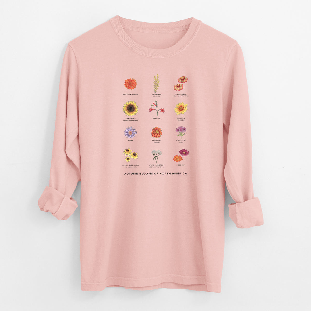 Autumn Blooms of North America - Heavyweight 100% Cotton Long Sleeve