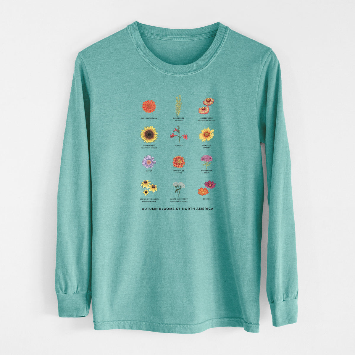 Autumn Blooms of North America - Heavyweight 100% Cotton Long Sleeve